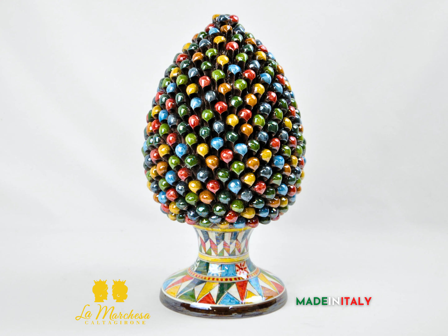 Pigna Siciliana Madreperla in Ceramica di Caltagirone 42cm - Vari Decori