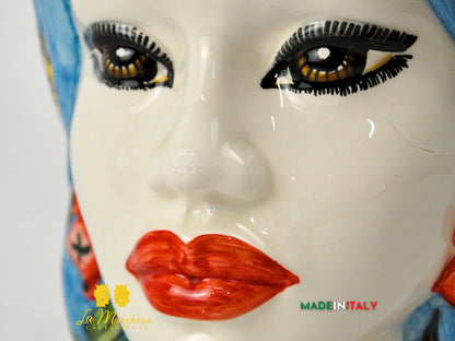 OUTLET - Testa di Moro Donna Pesci in Ceramica di Caltagirone 36cm