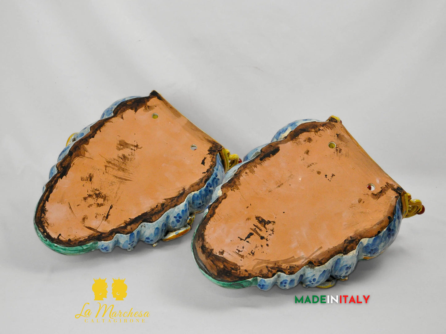 Teste di Moro in Ceramica di Caltagirone da Parete Craquelé 38cm - Vari Modelli