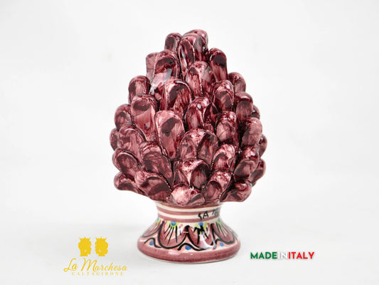 Pigna Siciliana Ceramica di Caltagirone Bordeaux 17 cm