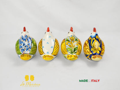 Gallina in Ceramica di Caltagirone Decorata - Varie Misure