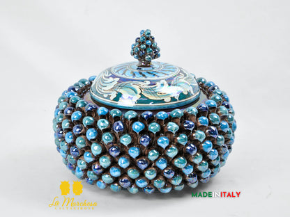 Biscottiera Pigna Madreperla Ceramica di Caltagirone - Vari colori
