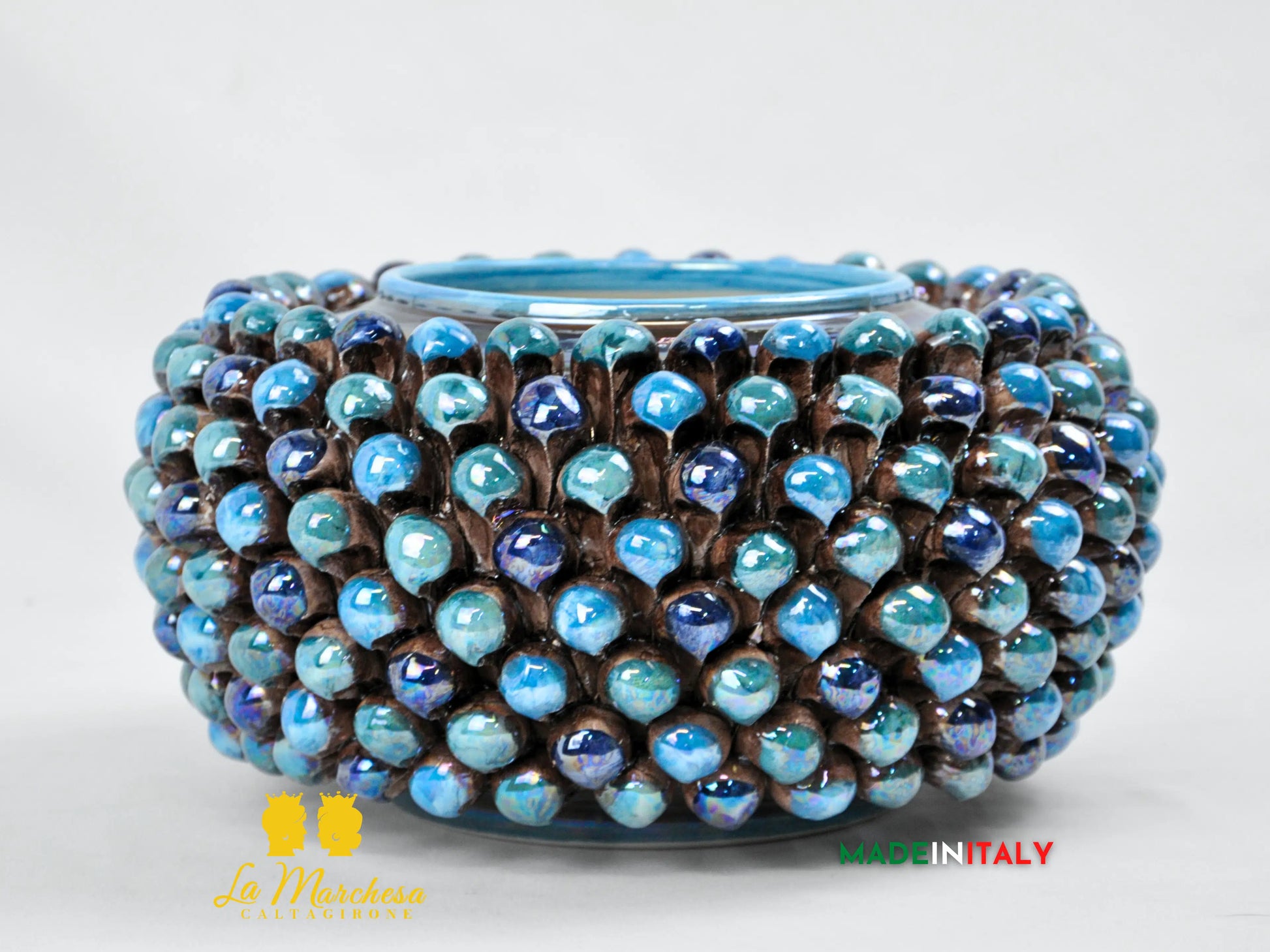 Biscottiera Pigna Madreperla Ceramica di Caltagirone - Vari colori