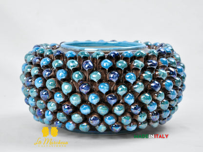 Biscottiera Pigna Madreperla Ceramica di Caltagirone - Vari colori