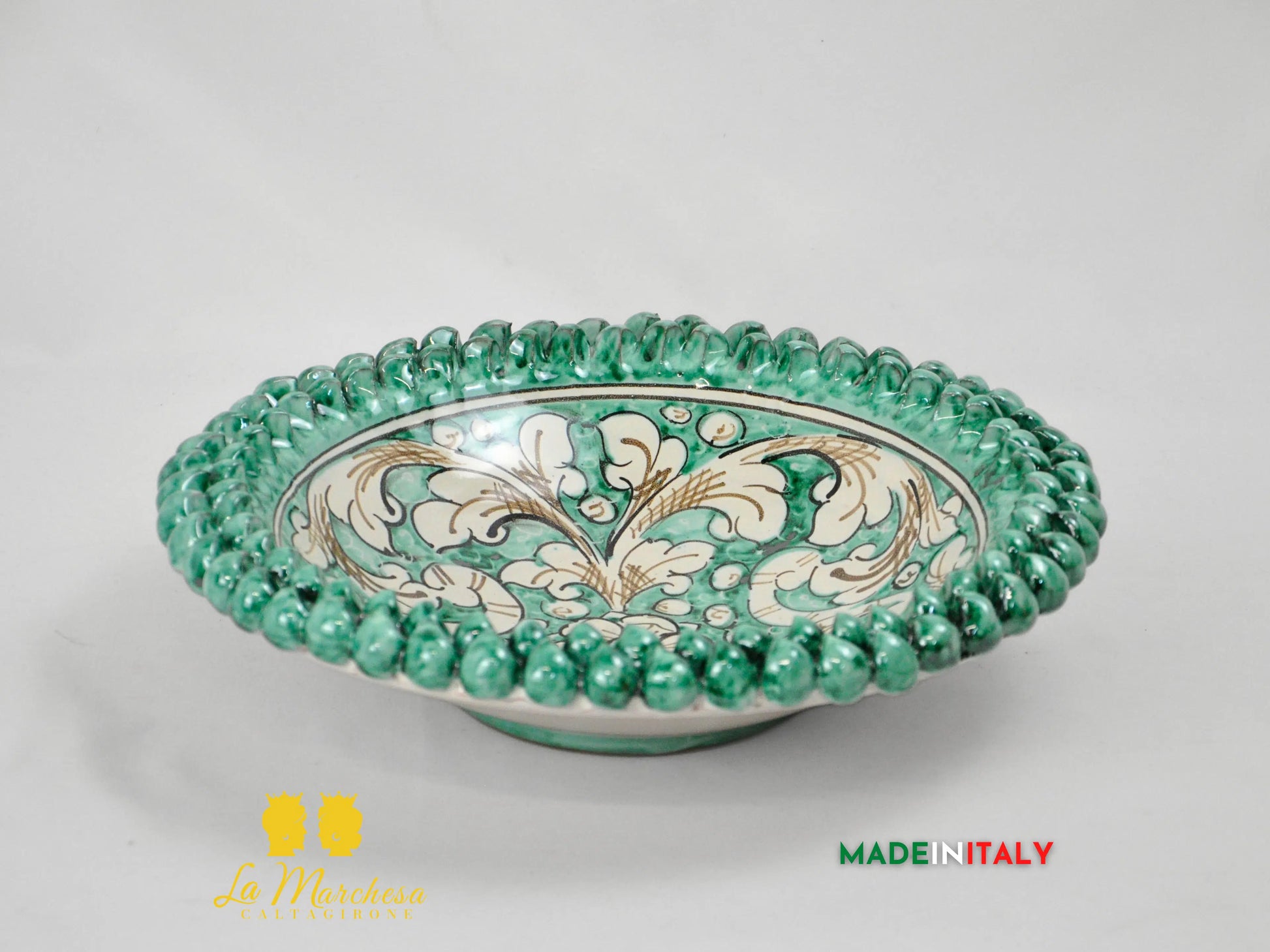 
Piatto Centrotavola Pigna in Ceramica di Caltagirone Ornato 33cm
