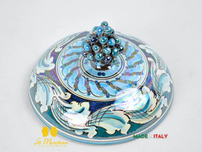 Biscottiera Pigna Madreperla Ceramica di Caltagirone - Vari colori