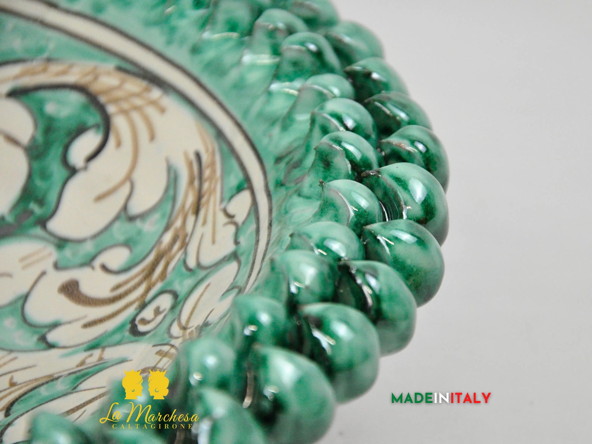 
Piatto Centrotavola Pigna in Ceramica di Caltagirone Ornato 33cm
