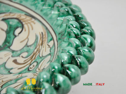 
Piatto Centrotavola Pigna in Ceramica di Caltagirone Ornato 33cm
