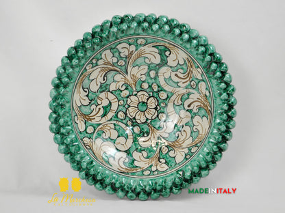
Piatto Centrotavola Pigna in Ceramica di Caltagirone Ornato 33cm
