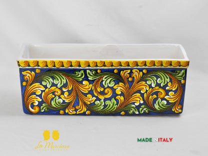 Fioriera in Ceramica di Caltagirone Ornato Limoni 47cm  - Vari Colori