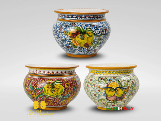Portavaso Frutta in Ceramica di Caltagirone 32cm - Vari Decori