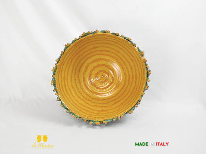 Portavaso in ceramica di Caltagirone con foglie di fichi d'india - varie misure