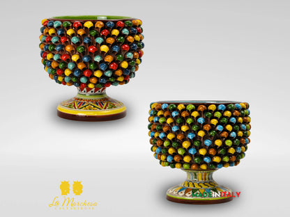 Portavaso Pigna in Ceramica di Caltagirone Multicolor 28cm - Vari Colori
