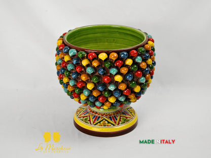 Portavaso Pigna in Ceramica di Caltagirone Multicolor 28cm - Vari Colori