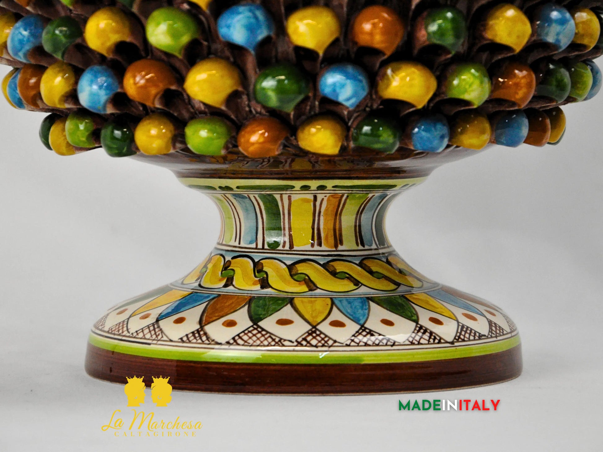 Portavaso Pigna in Ceramica di Caltagirone Multicolor 28cm - Vari Colori