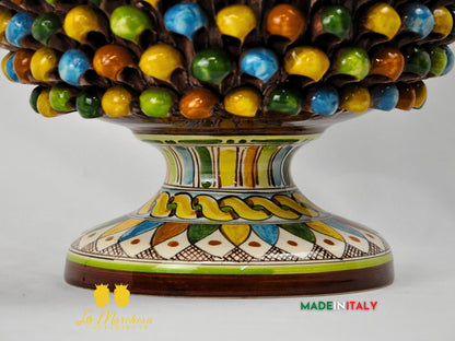 Portavaso Pigna in Ceramica di Caltagirone Multicolor 28cm - Vari Colori