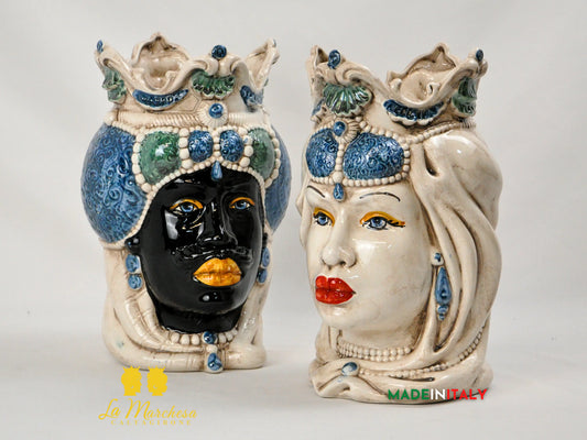 Teste di Moro Barocco Ceramica di Caltagirone - Varie Misure