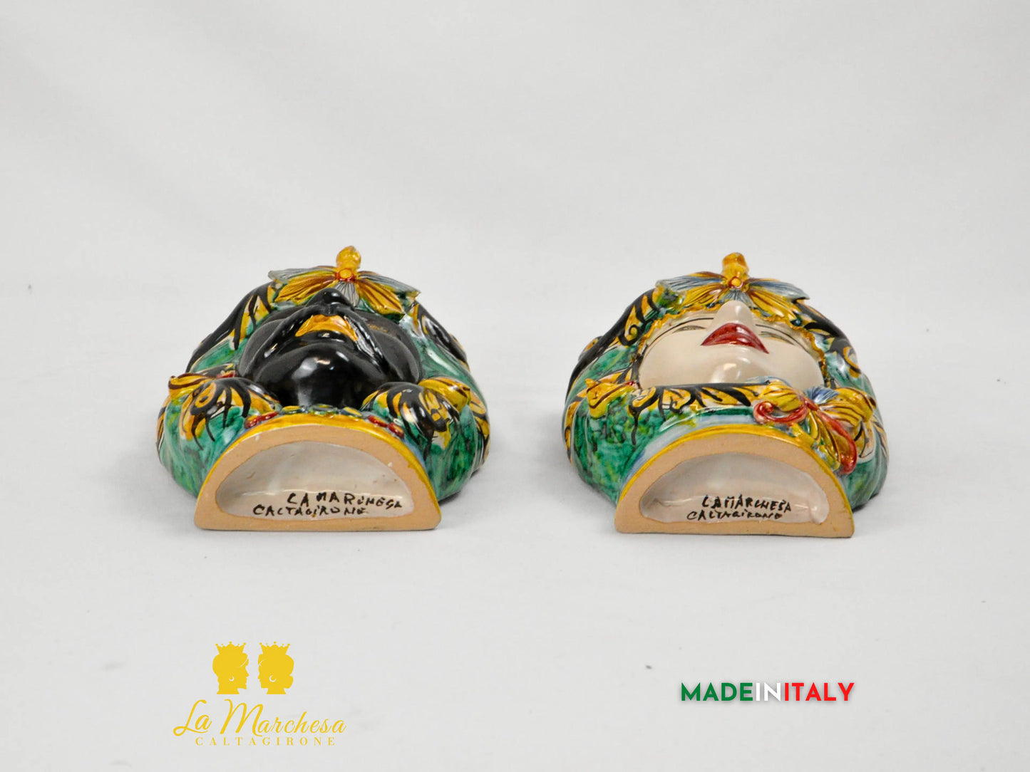 Teste di Moro in Ceramica Caltagirone Umidificatori Decorati 21cm - Vari Modelli