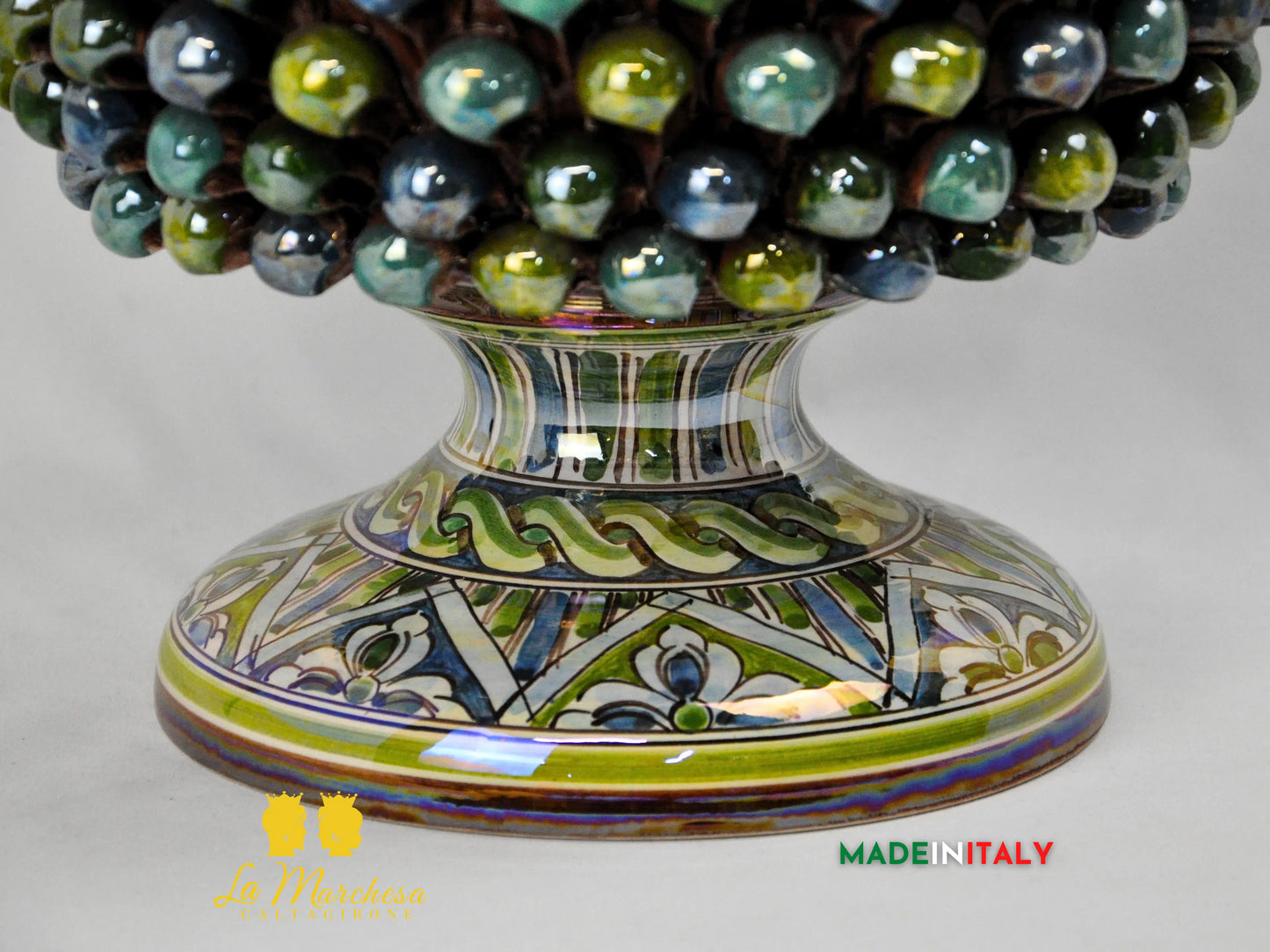 Portavaso Pigna Siciliana in Ceramica di Caltagirone Madreperla - Vari Modelli