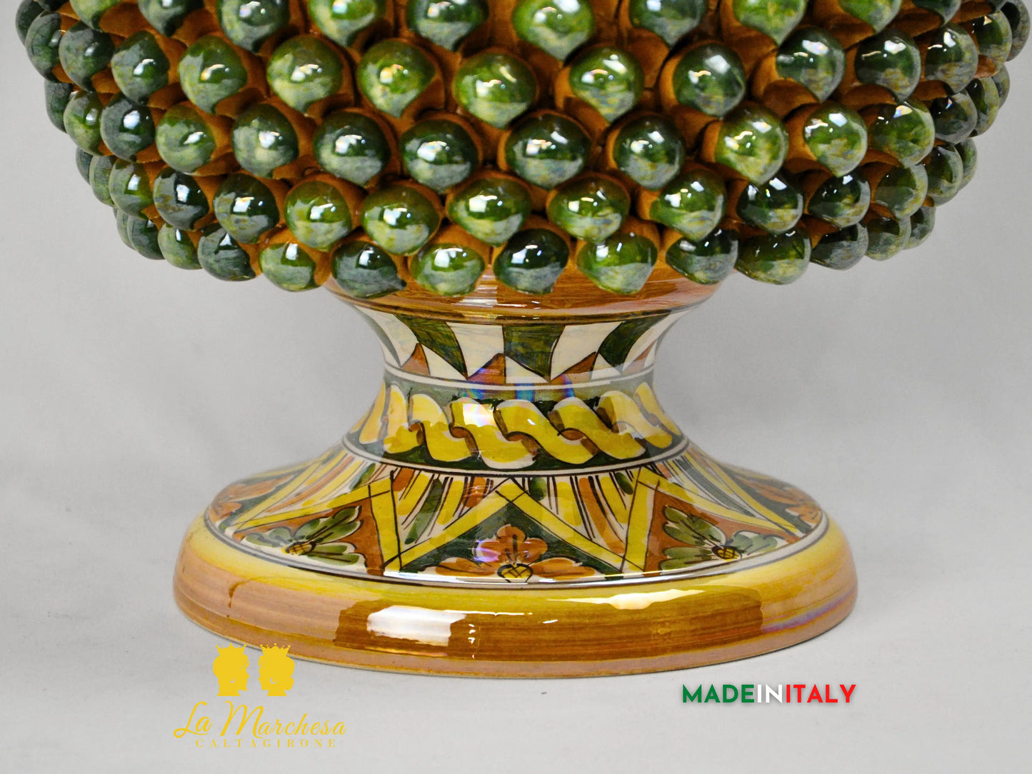 Portavaso Pigna Siciliana in Ceramica di Caltagirone Madreperla - Vari Modelli