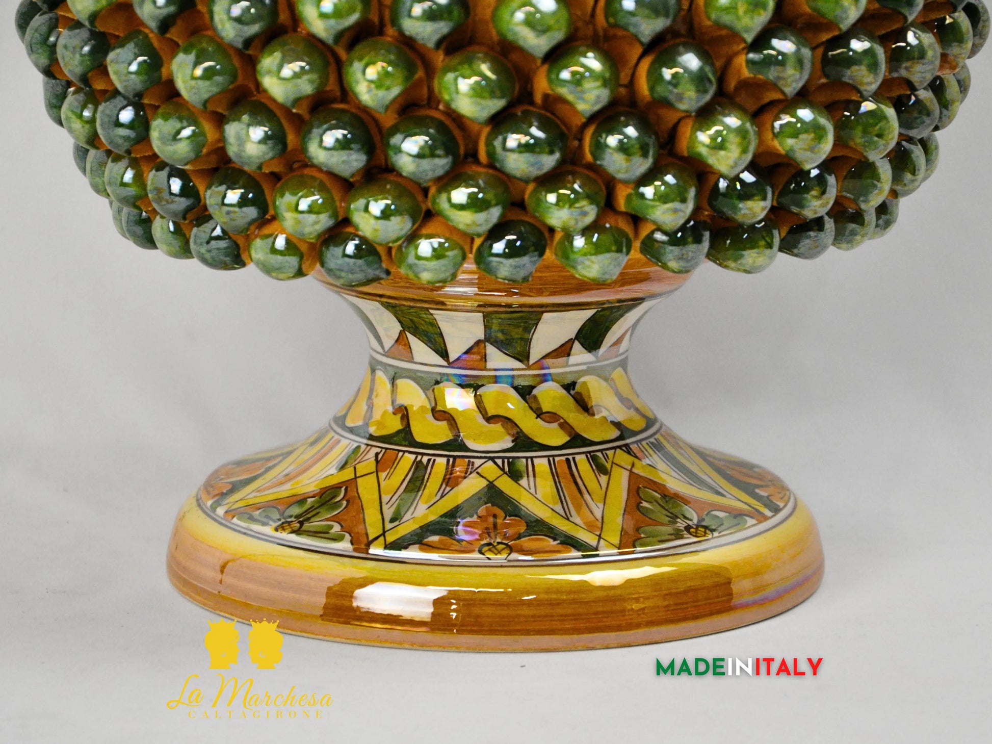 Portavaso Pigna Siciliana in Ceramica di Caltagirone Madreperla - Vari Modelli