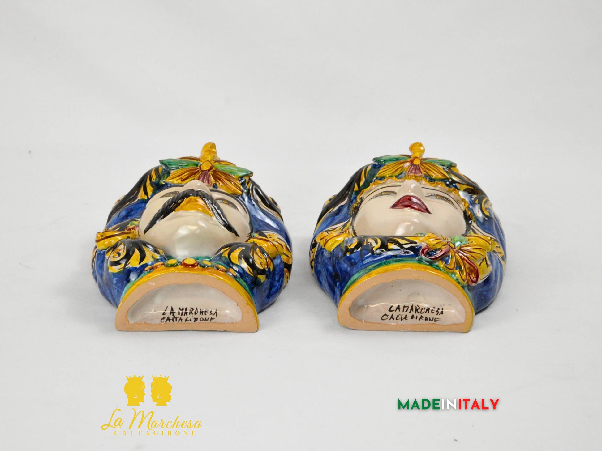 Teste di Moro in Ceramica Caltagirone Umidificatori Decorati 21cm - Vari Modelli