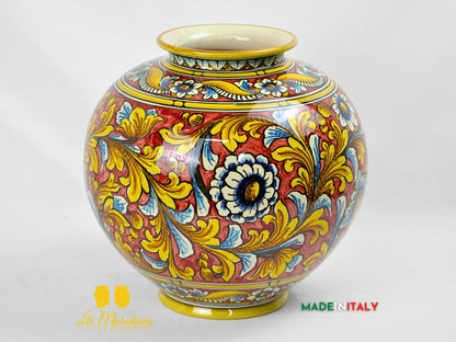 Vaso Decoro Ornato in Ceramica di Caltagirone 29cm