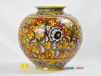 Vaso Decoro Ornato in Ceramica di Caltagirone 29cm