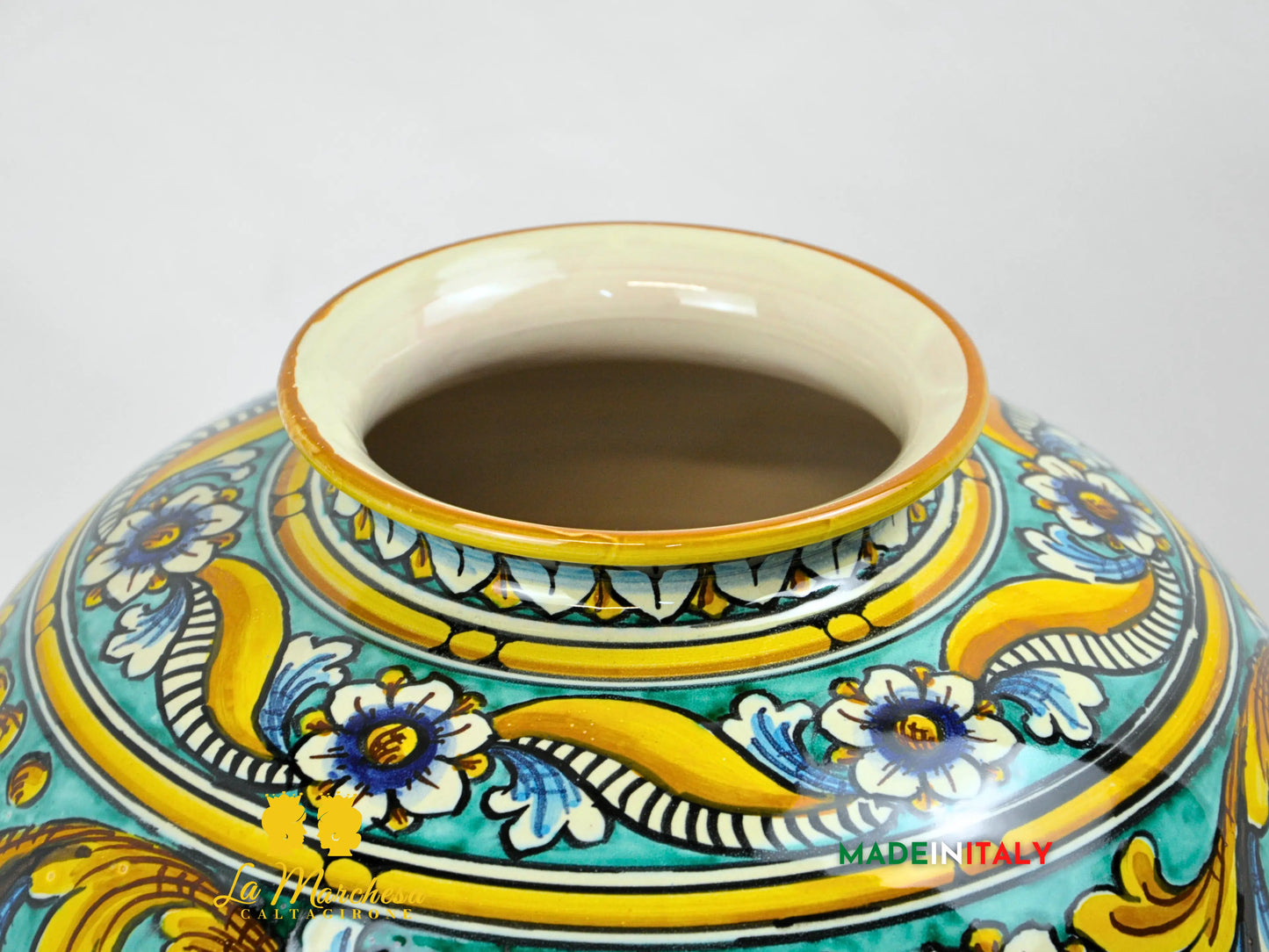 Vaso Decoro Ornato in Ceramica di Caltagirone 29cm