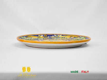 Piatto in Ceramica di Caltagirone Ornato Fiore 32cm - Vari colori