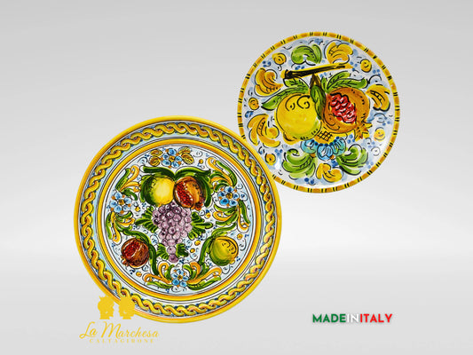 Piatto Decorato Frutta in Ceramica di Caltagirone - Vari Modelli