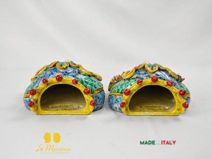 Teste di Moro in Ceramica di Caltagirone da Parete Craquelé - Vari Modelli