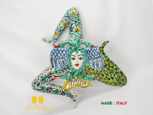 Trinacria Decorata in Ceramica di Caltagirone 57cm