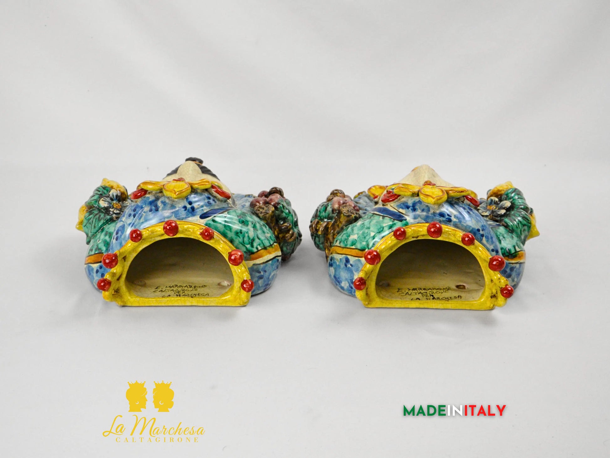 Teste di Moro in Ceramica di Caltagirone da Parete Craquelé 21cm- Vari Modelli