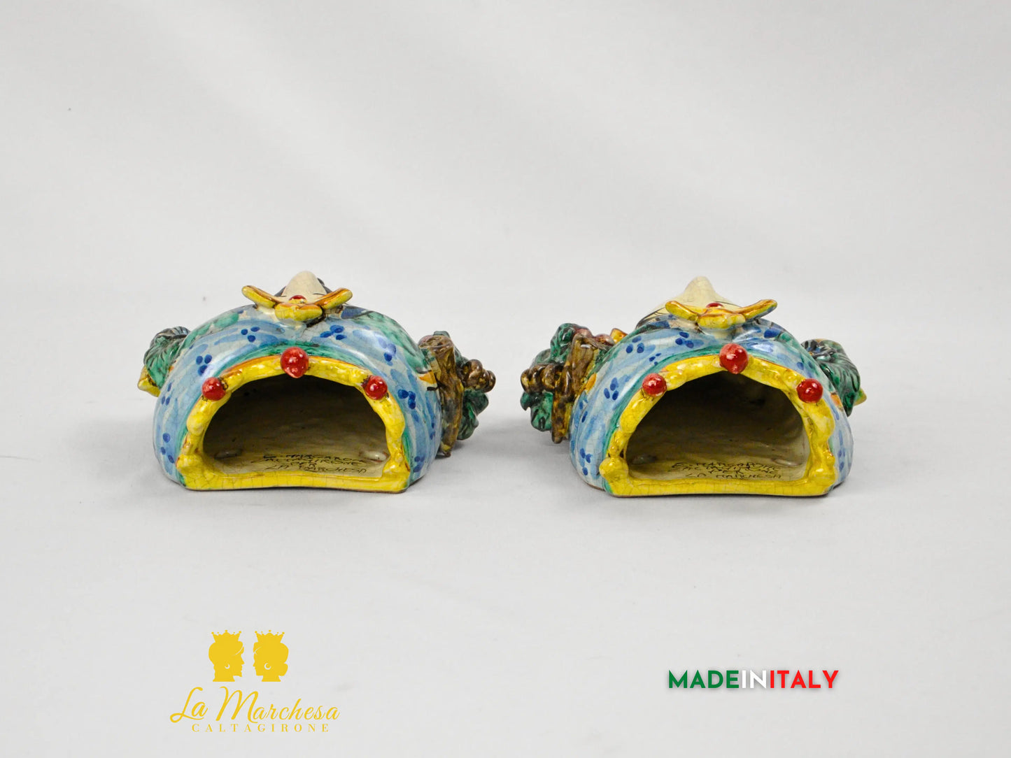 Teste di Moro in Ceramica di Caltagirone da Parete Craquelé 21cm- Vari Modelli