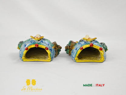 Teste di Moro in Ceramica di Caltagirone da Parete Craquelé 21cm- Vari Modelli