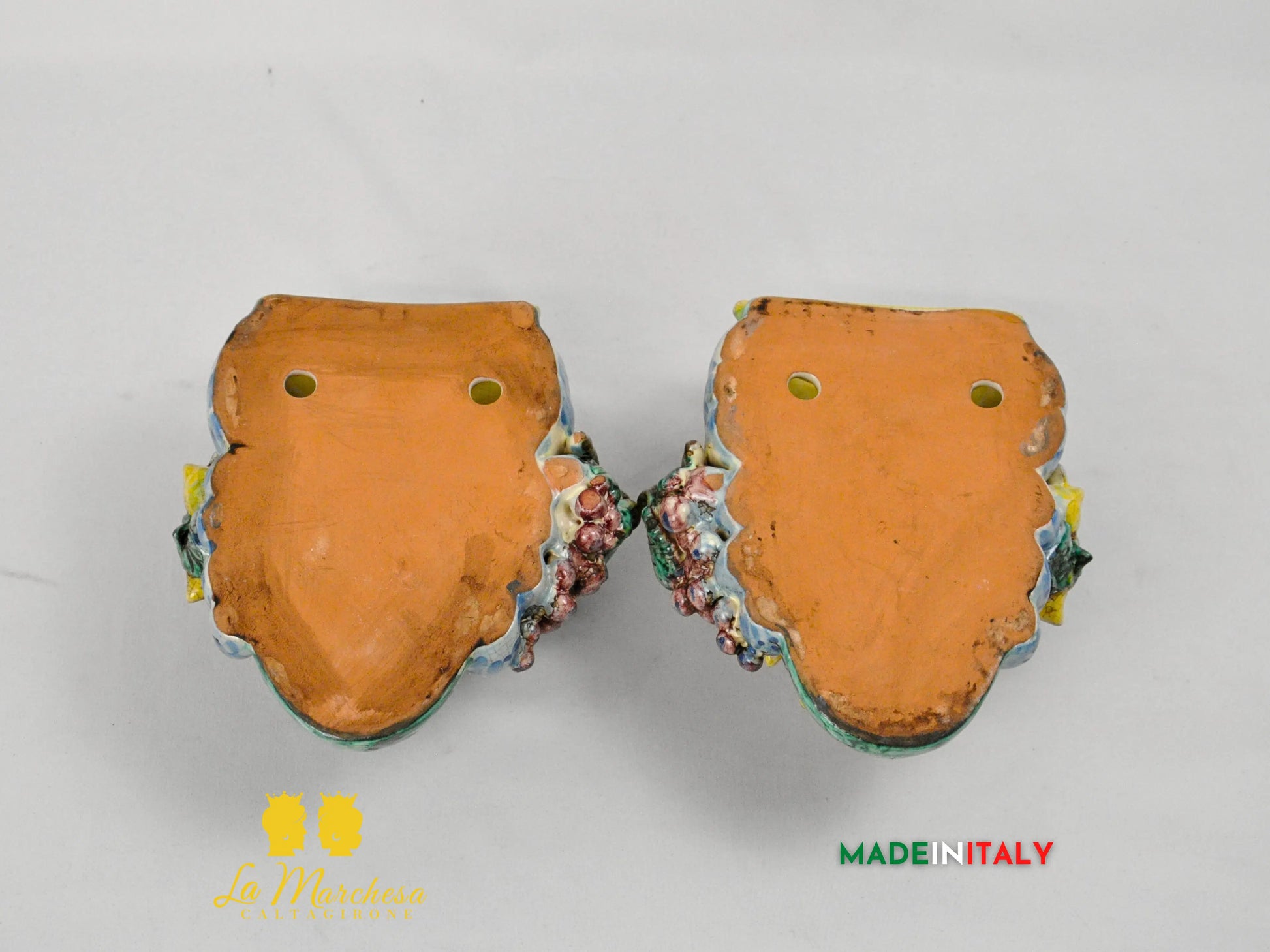 Teste di Moro in Ceramica di Caltagirone da Parete Craquelé 21cm- Vari Modelli