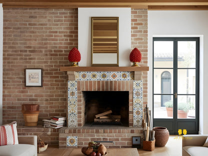 Pigna Siciliana Artigianale Rosso in Ceramica di Caltagirone Base Ornato - Varie Misure