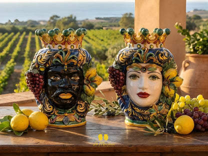 Teste di Moro Taormina Frutta in Ceramica di Caltagirone - Vari Modelli
