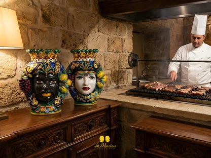 Teste di Moro Taormina Frutta in Ceramica di Caltagirone - Vari Modelli