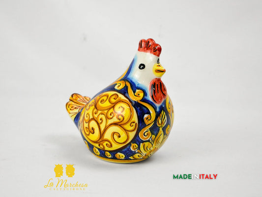 OUTLET - Gallina Decorata in Ceramica di Caltagirone 16cm
