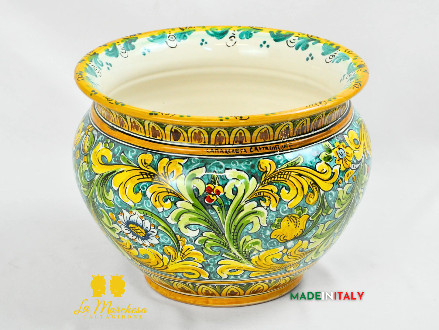 OUTLET - Portavaso in Ceramica di Caltagirone Ornato 27cm