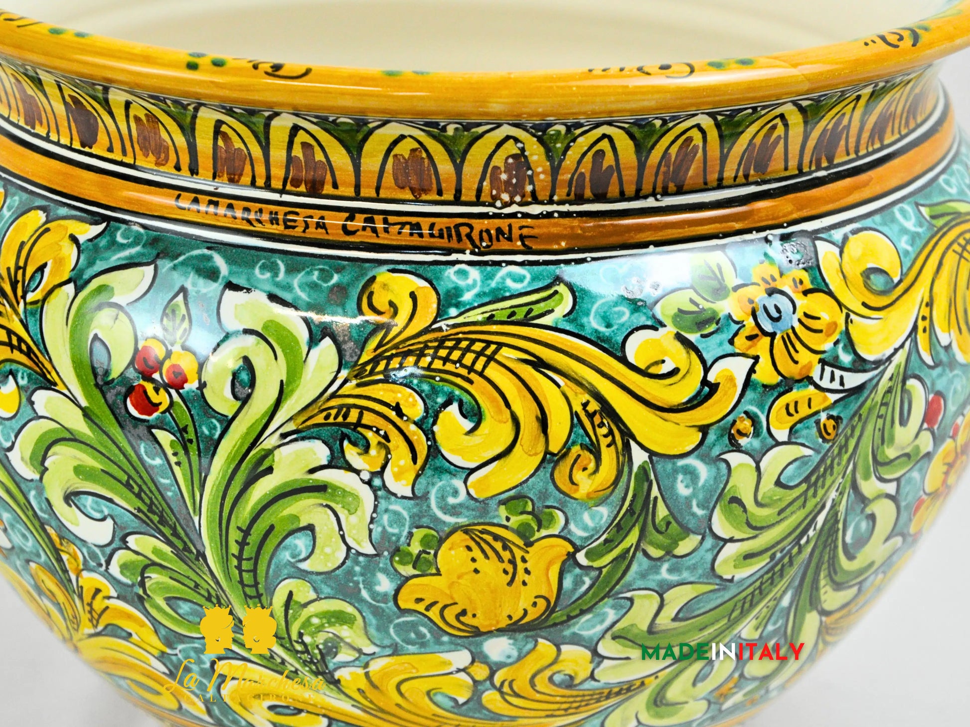 OUTLET - Portavaso in Ceramica di Caltagirone Ornato 27cm