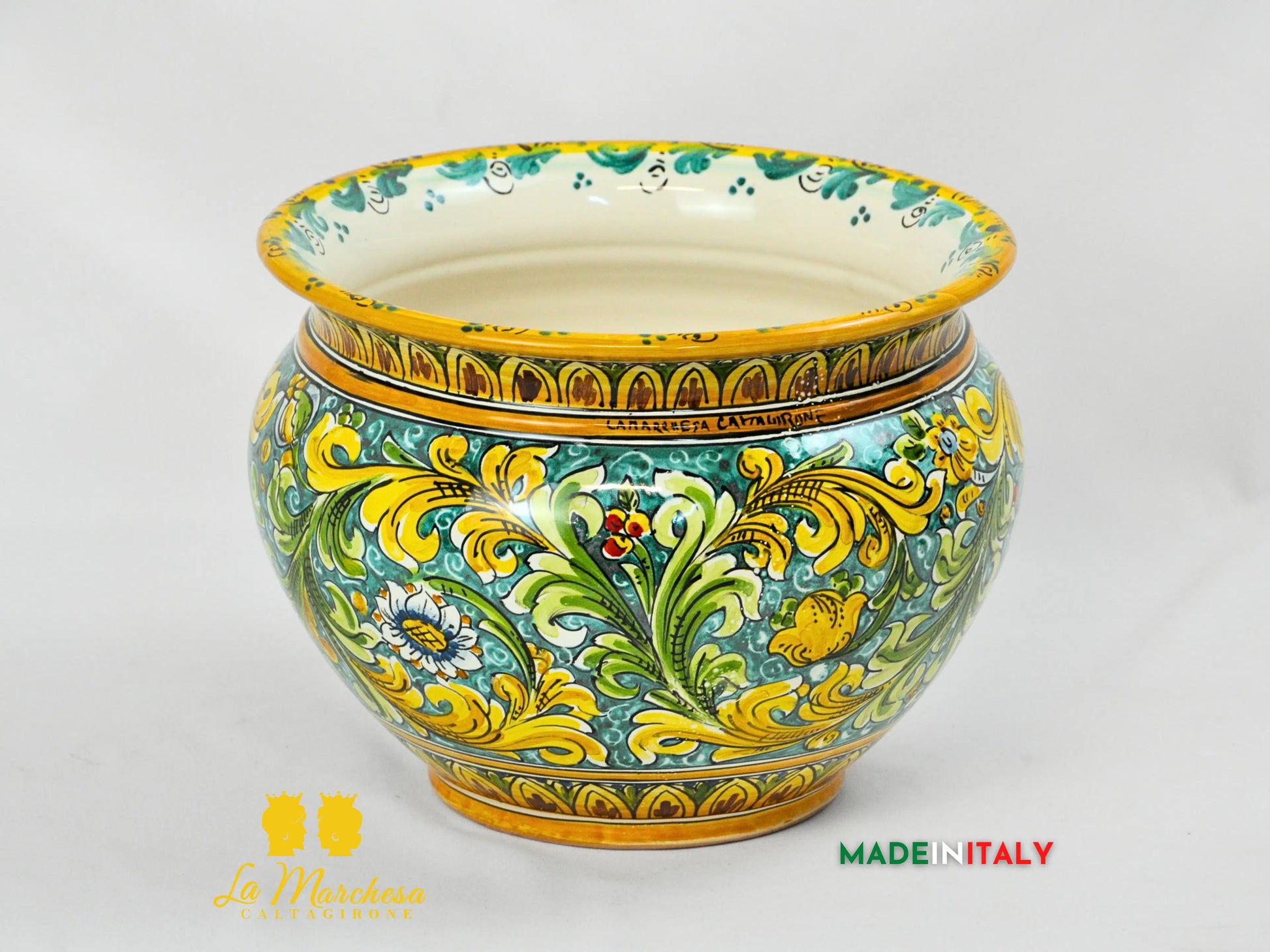 OUTLET - Portavaso in Ceramica di Caltagirone Ornato 27cm