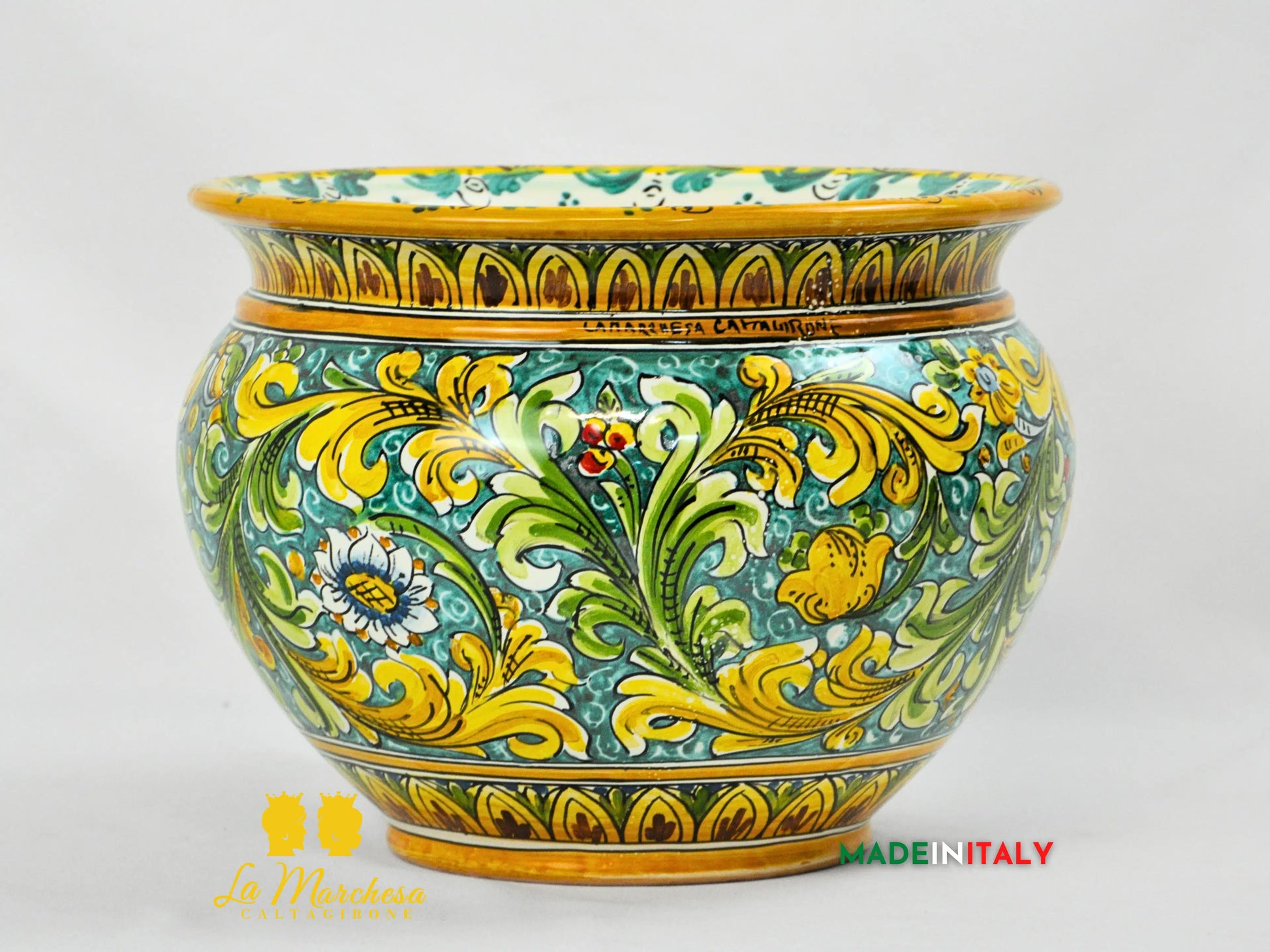 OUTLET - Portavaso in Ceramica di Caltagirone Ornato 27cm