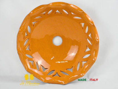 Lampadario in Terracotta Smaltato in Ceramica di Caltagirone Ø38cm