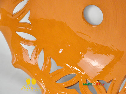 Lampadario in Terracotta Smaltato in Ceramica di Caltagirone Ø38cm