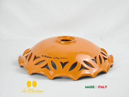 Lampadario in Terracotta Smaltato in Ceramica di Caltagirone Ø38cm