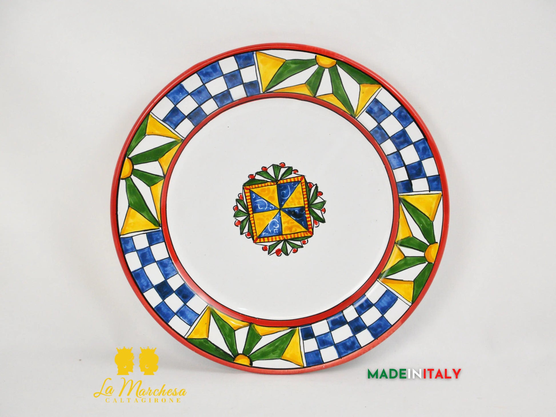FINE SERIE - Set Servizio 3 Piatti Carretto Siciliano in Ceramica di Caltagirone