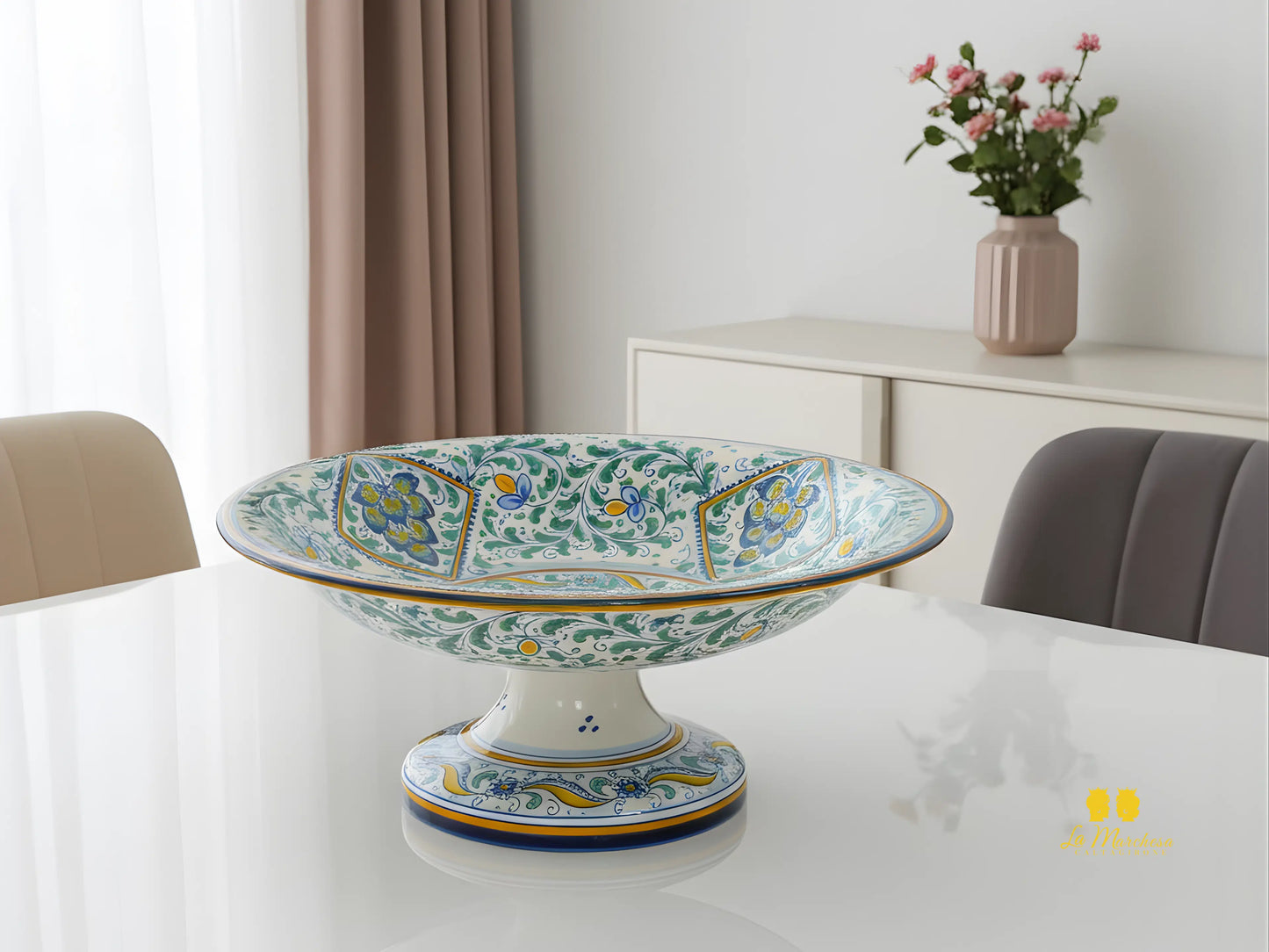 Centro Tavola con Alzata Decoro 600 in Ceramica di Caltagirone - Vari Modelli